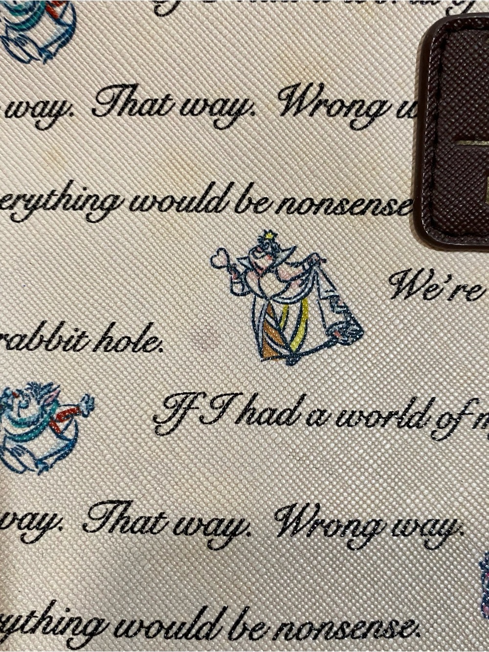 Disney Loungefly Alice in Wonderland Tan & Cream Crossbody Satchel READ - Picture 4 of 14
